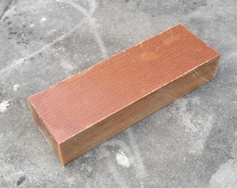 Vintage Butterscotch Canvas Micarta Block: 1970s Knife Making Material (5.75 x 1.75 x 1.1")