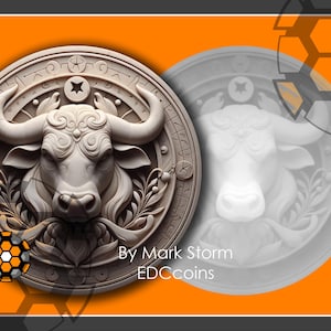 Sternzeichen Stier Design für 3D Lasergravur mit Höhenkarte | Lucky Earth Symbol zuverlässigen künstlerischen | Hochwertiges Bild für Lightburn