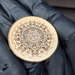 Fichier prêt pour le laser 3D | Gravure laser géométrique avec carte de hauteur | Fichier numérique pour pièce de monnaie | Images DIY de haute qualité pour Lightburn et EZCAD3