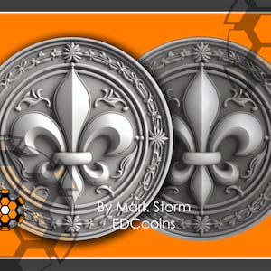 Motif fleur de lys pour gravure laser 3D avec carte de la hauteur | Scoutisme Symbole d'honneur et de loyauté | Image de haute qualité pour Lightburn