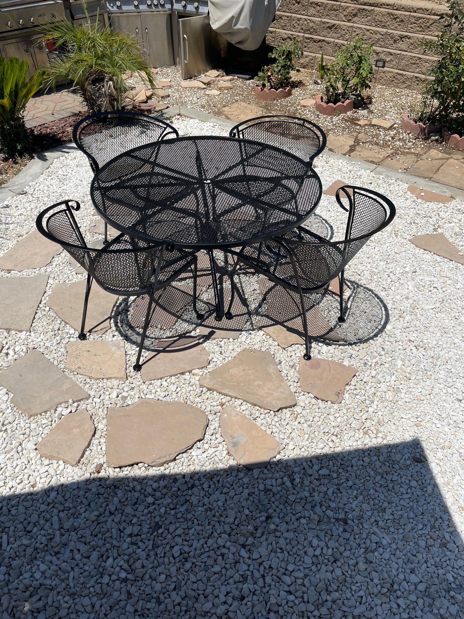 Woodard Vintage Cast Iron Dining Set 5 Pieces Table 4 Etsy