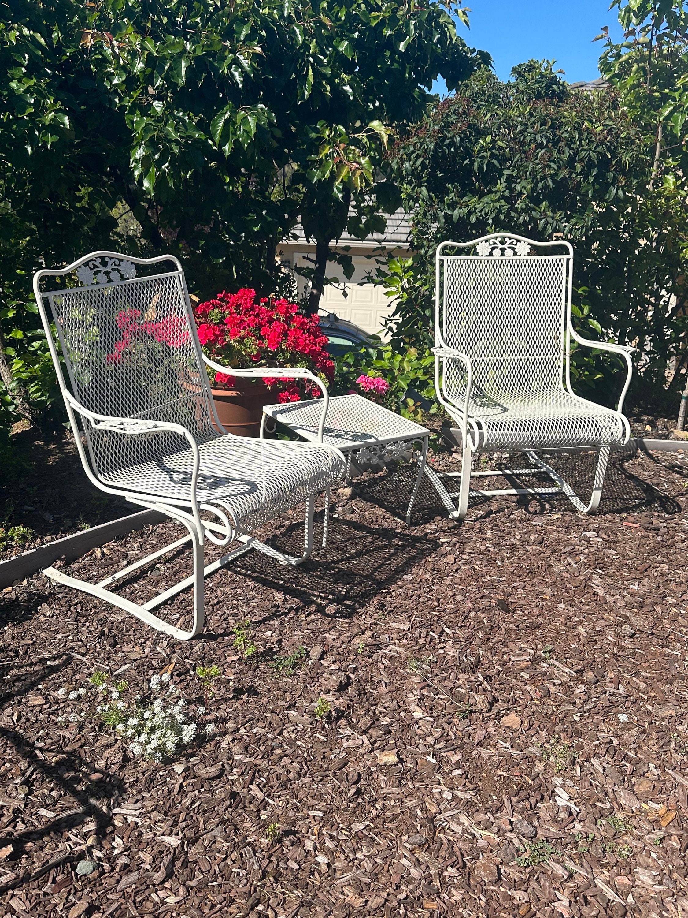 Patio Set by Woodard, Saltrini Collection, Daisy Pattern Rocking