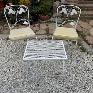 Vintage Mid Century Modern Russell Woodard Conversation Set,  3 piece set, MCM, Circa 1960’s, Made in USA, made of Wrought Iron