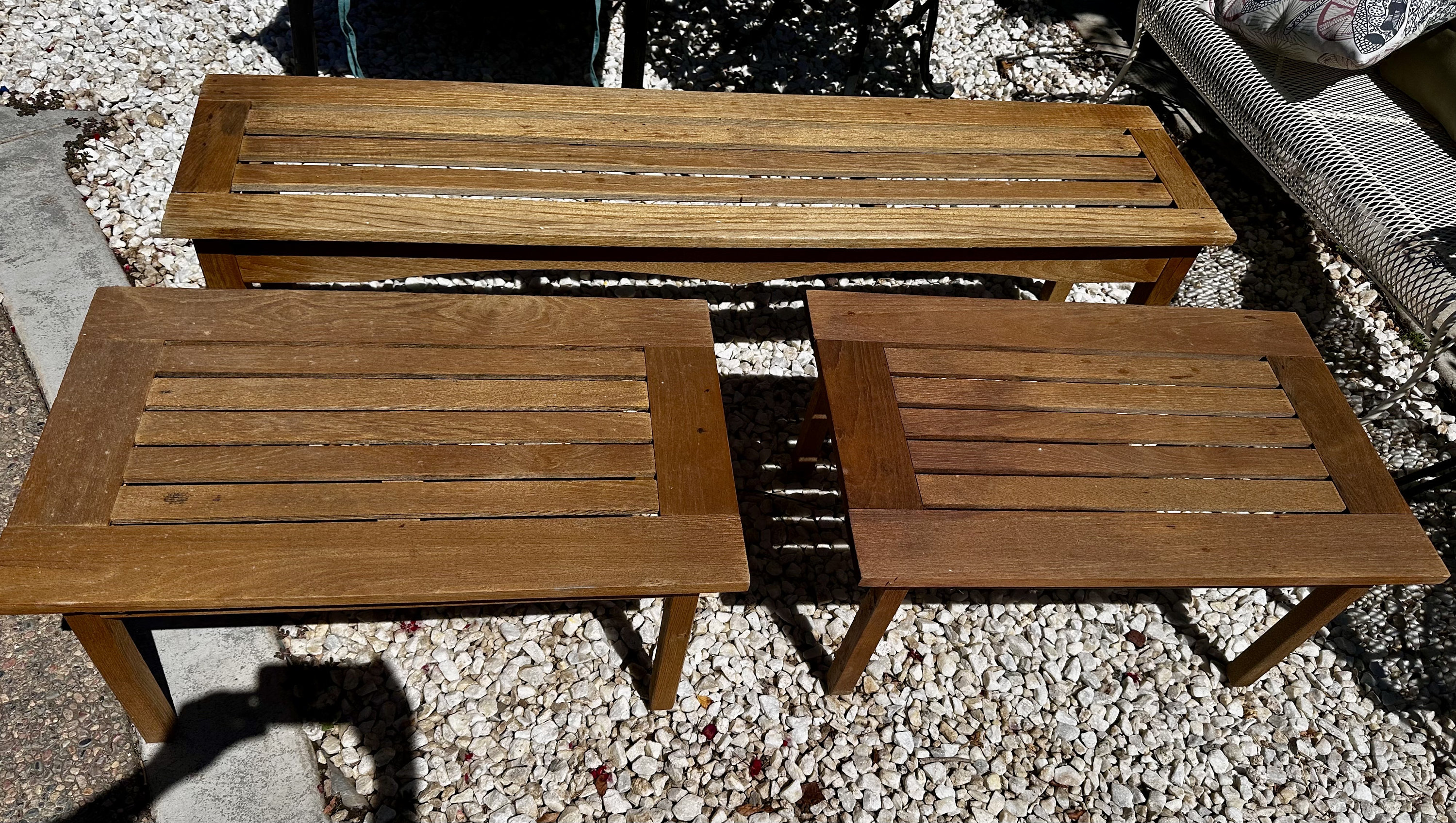 Smith & hawken 3pc wood patio bistro sale set