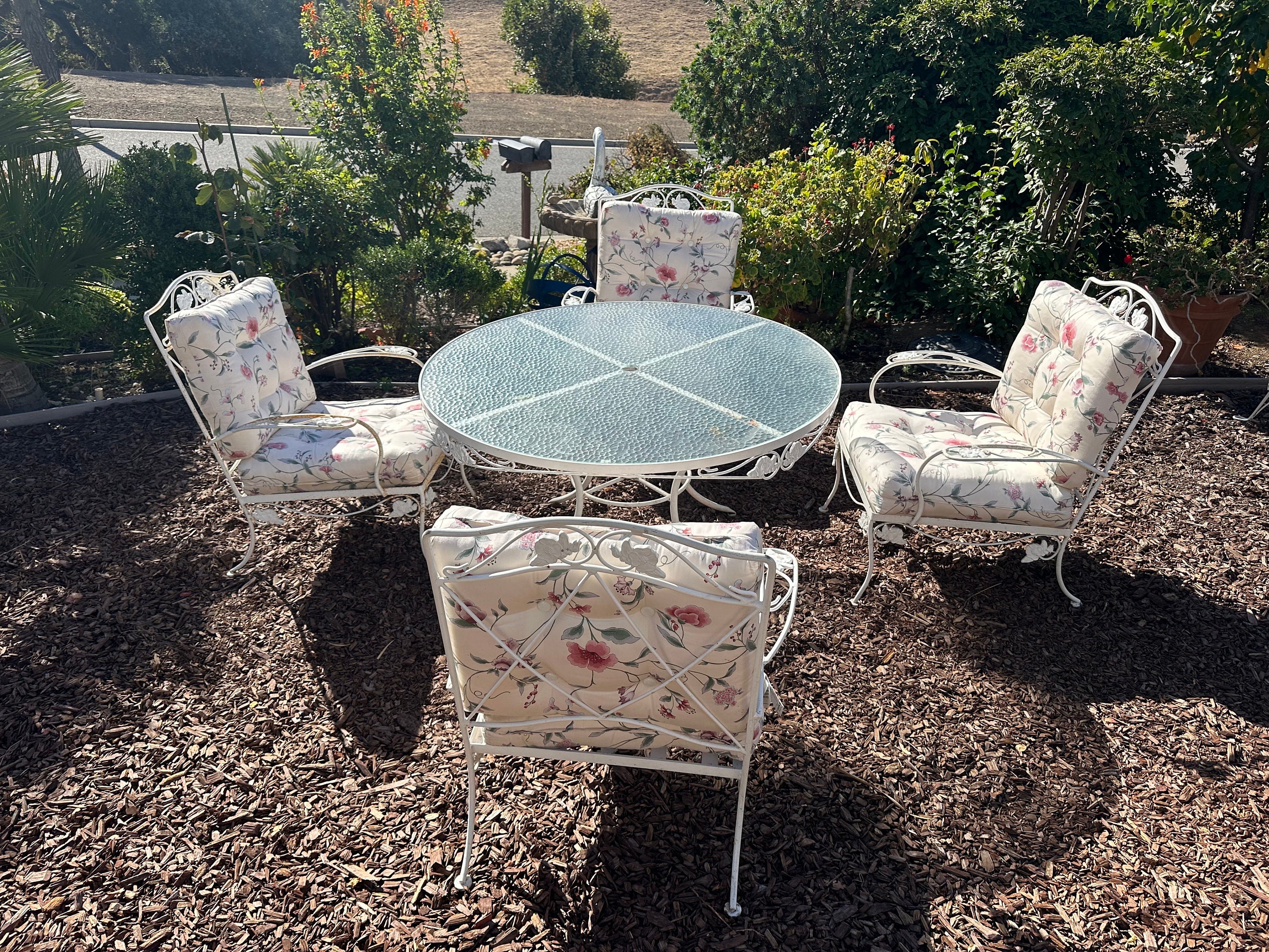 Vintage Patio Set by Woodard Salterini Collection Glass Top