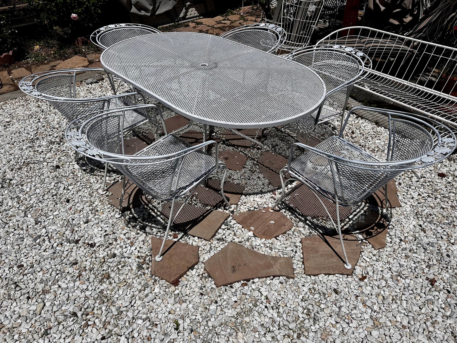 Vintage Russell Woodard Wrought Iron Patio Set, Salterini Collection