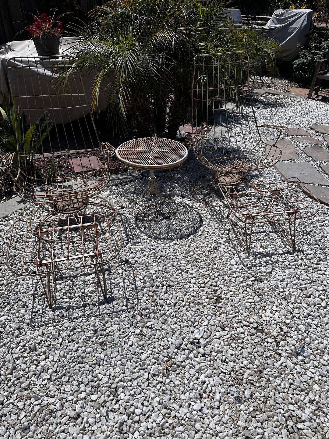 Vintage Homecrest Siesta Swivel and Rocking Chairs, Ottoman, Side Table