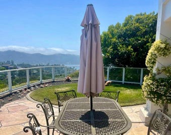 Woodard Cast Classics Dining Set, Patio Set, Oval table + 6  Armchairs with cushions, Landgrave Monte Cristo Collection, Cast Aluminum,