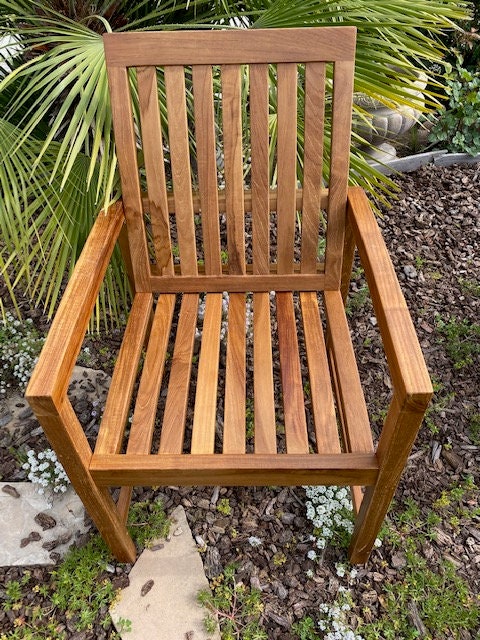 New teak patio set table and 2 armchairs can be used indoors | Etsy