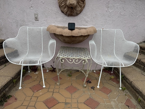mid century modern wrought iron chairs