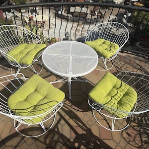 Homecrest Conversation Set, Kingston Barrel Lounge chairs plus Adjustable Height table, made of wrought iron, they work great, Patio Set,MCM