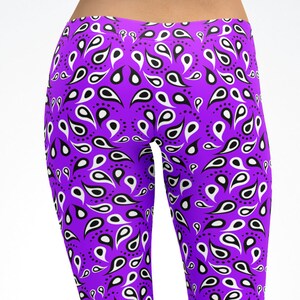 Kids Adult Paisley Pattern Leggings Mommy and Me matching Yoga Pants Capris Children Teen dance pants, running workout active wear 5073