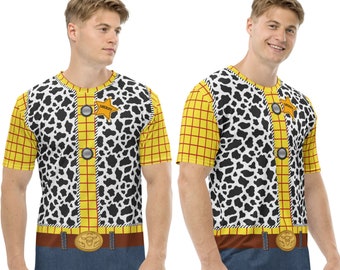 Woody Costume | Men's Sheriff Costume T-Shirt | Men's Cosplay Halloween Costume | Dance Running Costume | RunDisney Costume | Activewear