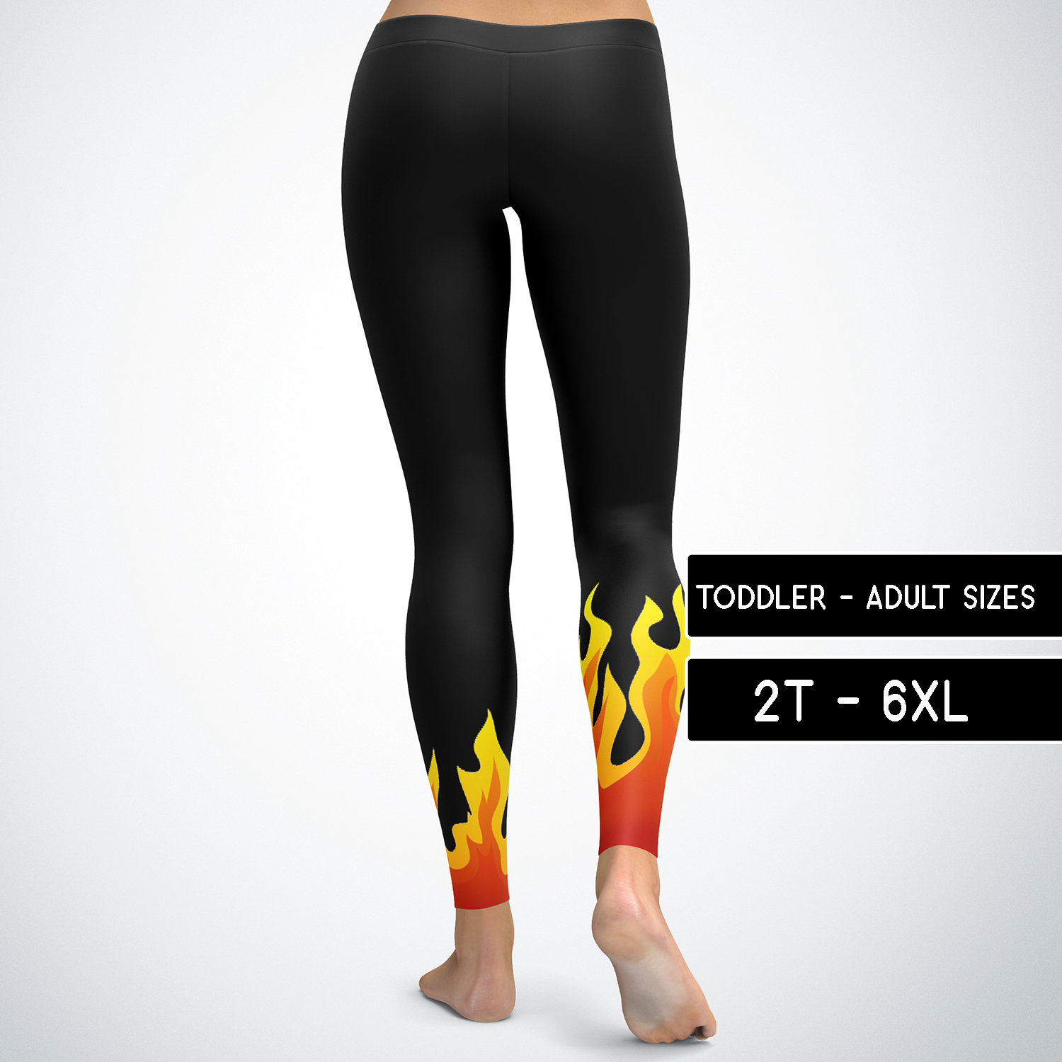 Fire Flames Leggings Halloween Biker, Capris Yoga Pants Shorts