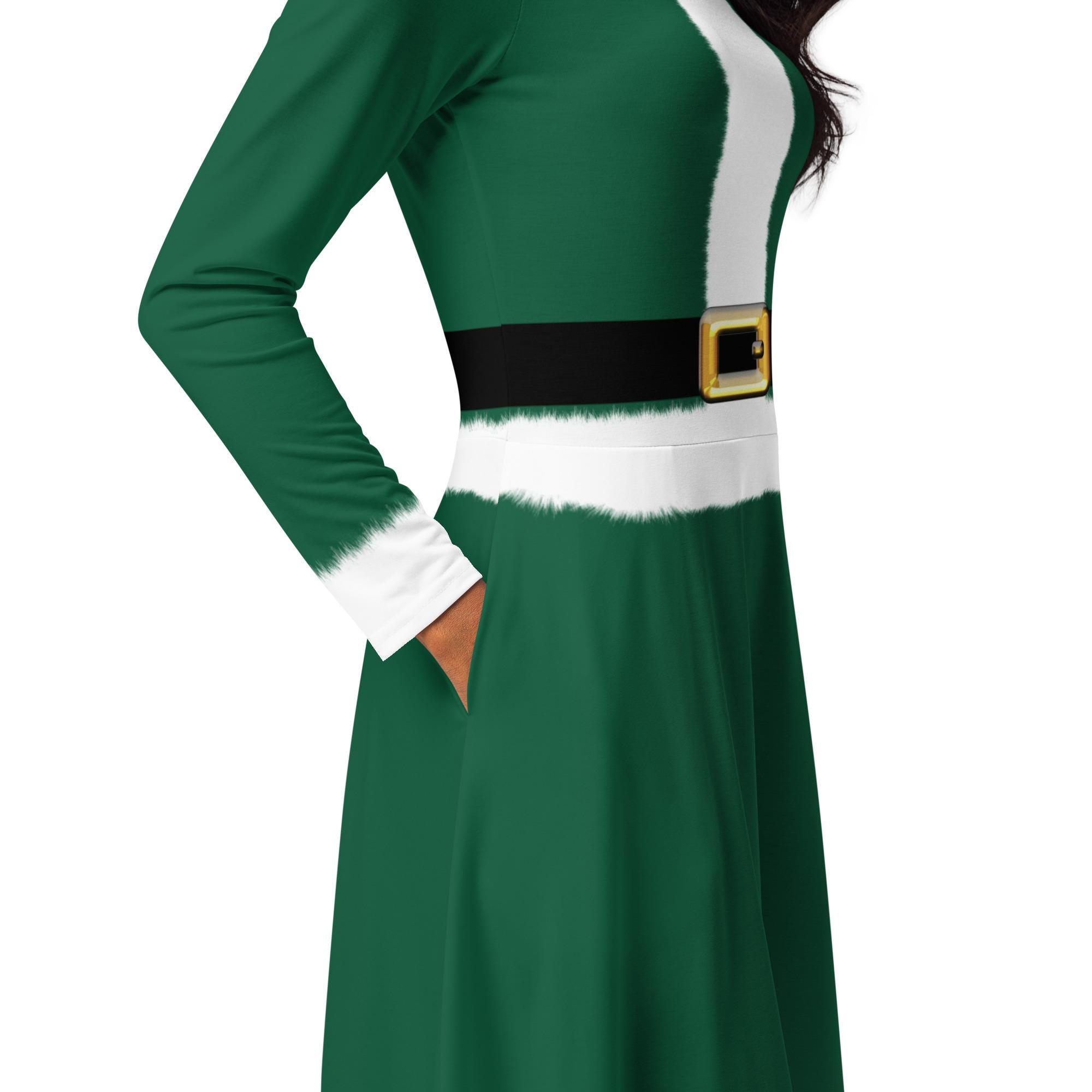 green emerald velvet dress Red Santa Christmas Party Dress