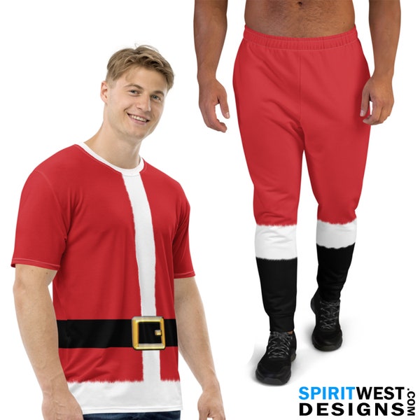 Santa Claus Costume Men's Christmas Athletic Cosplay Holiday Gymnastics MMA Running Workout Joggers Sweat pants Shorts Leggings Tank Top