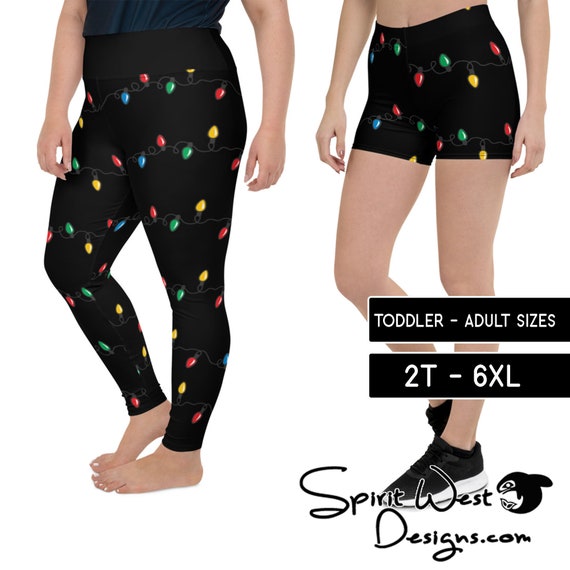Christmas String Lights Leggings Holiday Running Shorts Xmas Yoga Pants Capris Kids Mens Adult Plus Sizes Cosplay Dance Costume 5246 Etsy Canada