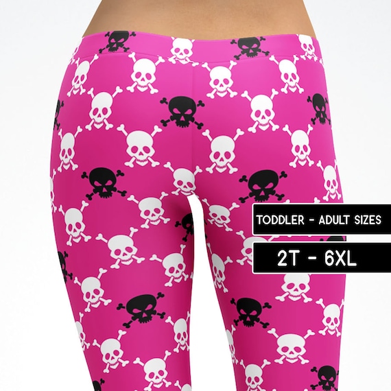 Pink Skull and Crossbones Leggings 