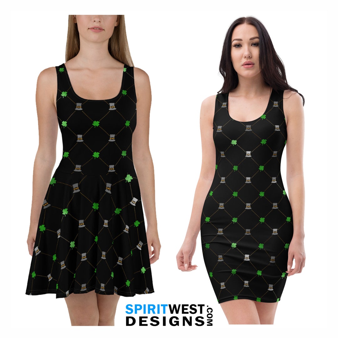 Green St Patrick Shamrock Printed Long Sleeve Mesh Bodysuit main image 0