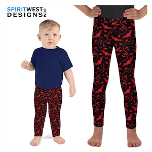 Kids Toddler Halloween Leggings Red Bats Women&#39;s Plus Size Cosplay Dance Rave Running Costume High Waist Bike Shorts Yoga Capris Pants