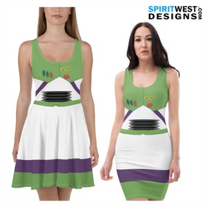 Space Ranger Spaceman Skater Dress or Fitted Dress | Cosplay Bodycon Halloween Costume | Dance Running Plus Sizes Woman&#39;s dress up gift