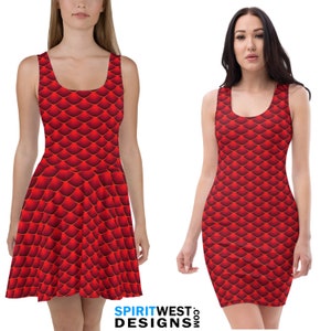 red scale dress Velvi - Sutton Slip Dress - Red - Final Sale