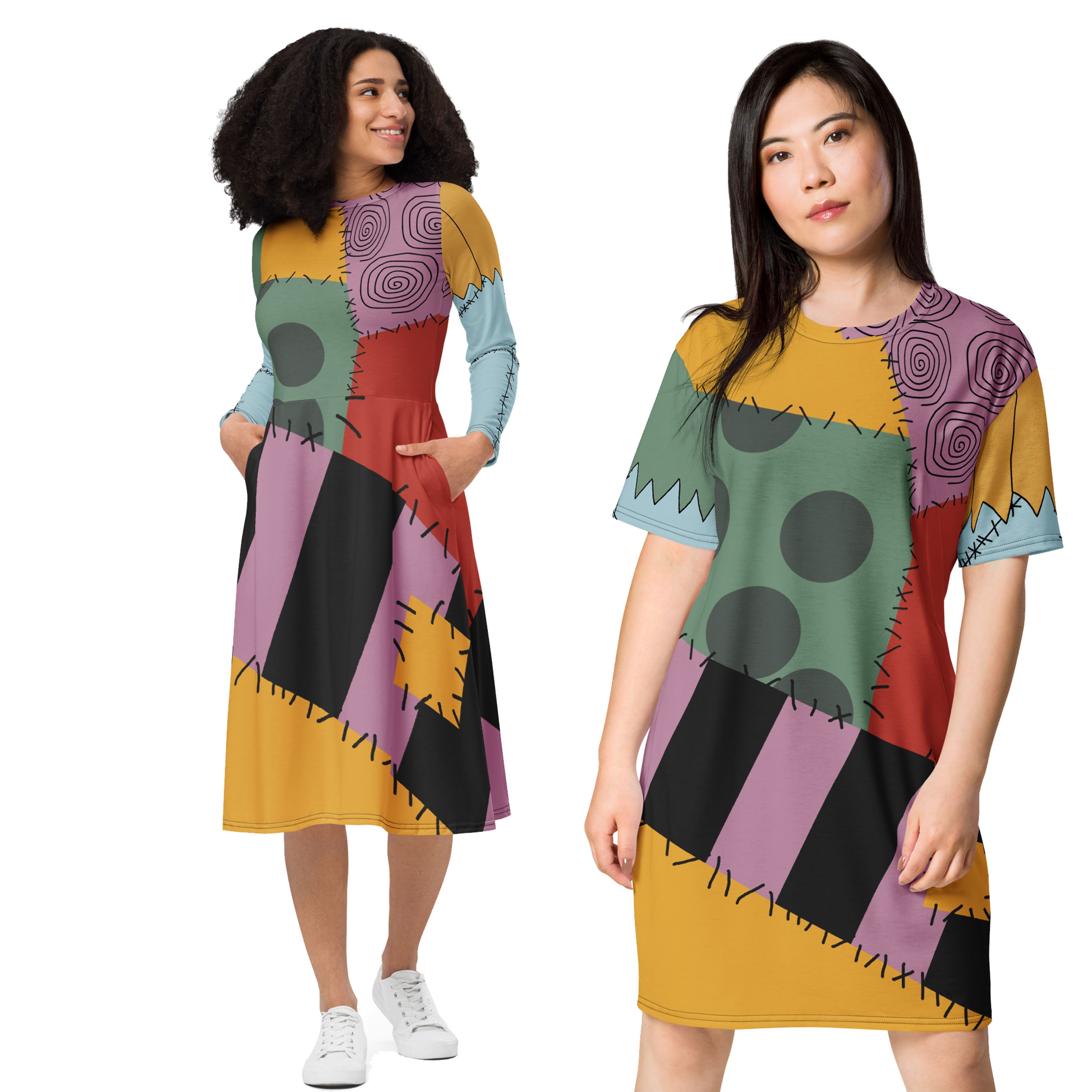 Nightmare Sally Costume 2XS - 6XL Zombie Ragdoll T-shirt Dress