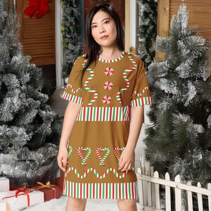 Gingerbread Cookie Costume 2XS - 6XL Cute Holiday Christmas Party Dress Up Bounding Skirt Cosplay Dance Plus size inclusive Chef Baker Gift