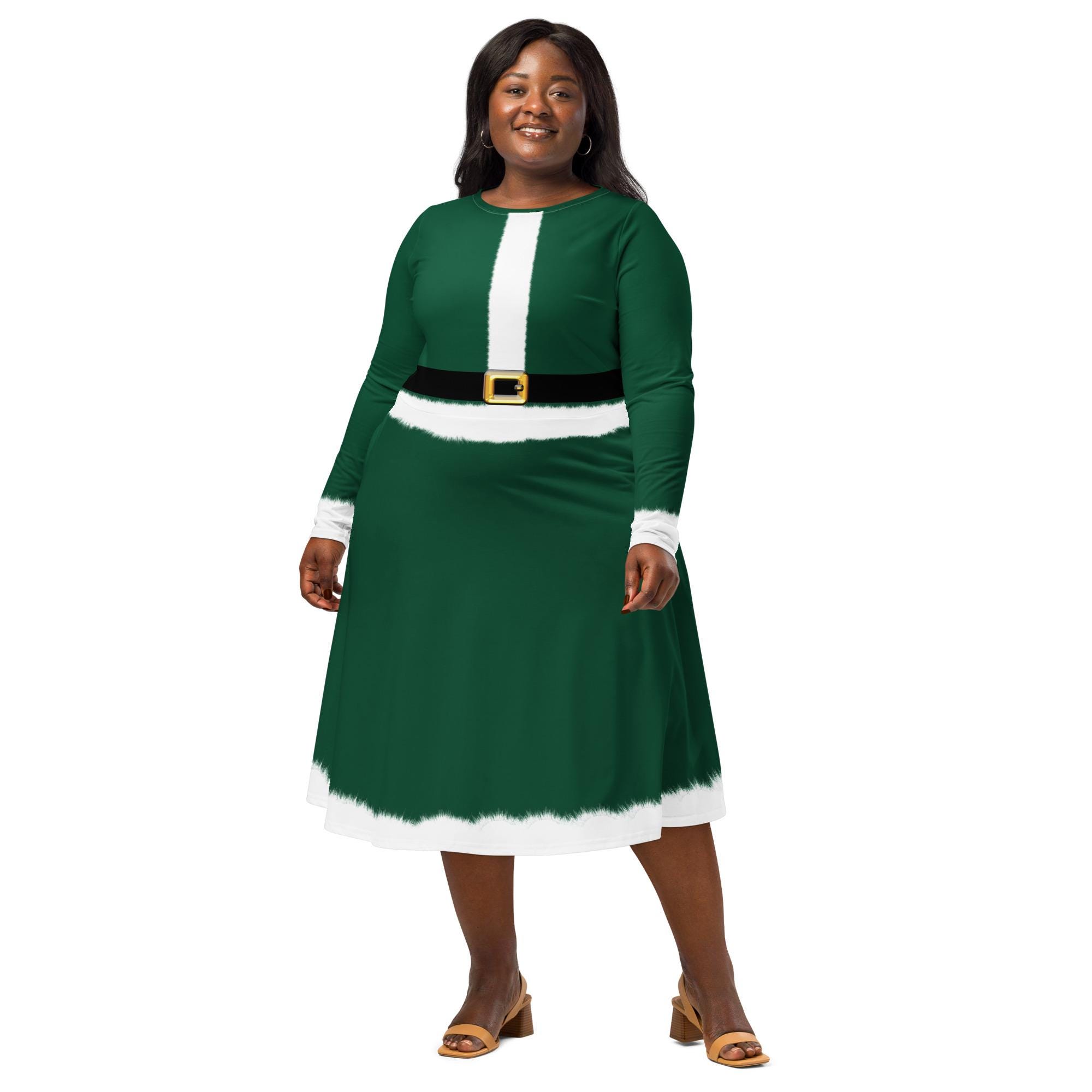 white christmas dresses Cute Christmas Dresses | Santa Double Ruffle Dress main image 0