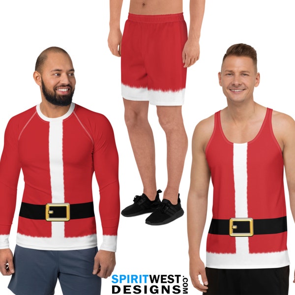 Santa Claus Costume Men's Red Suit Christmas Holiday Hoodie Cosplay Gymnastics MMA Running Jogging Sweat pants Shorts Leggings Meggings