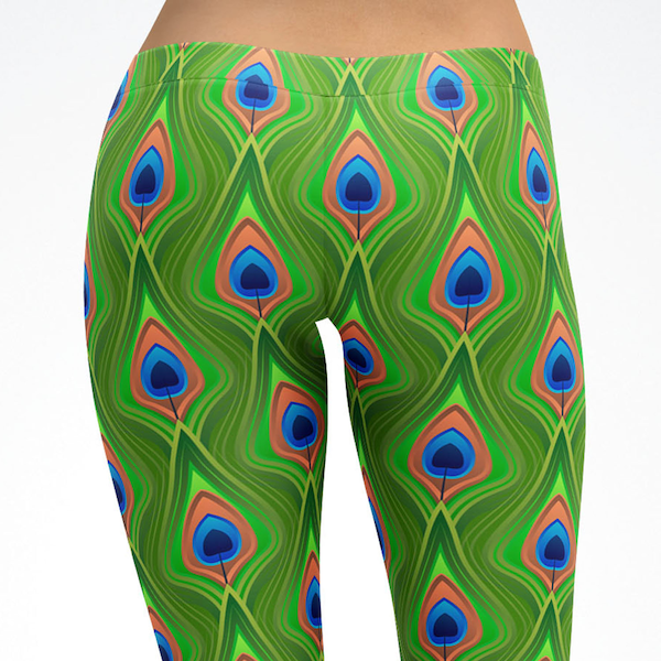 Peacock Feather Pattern Print Pattern Women Leggings