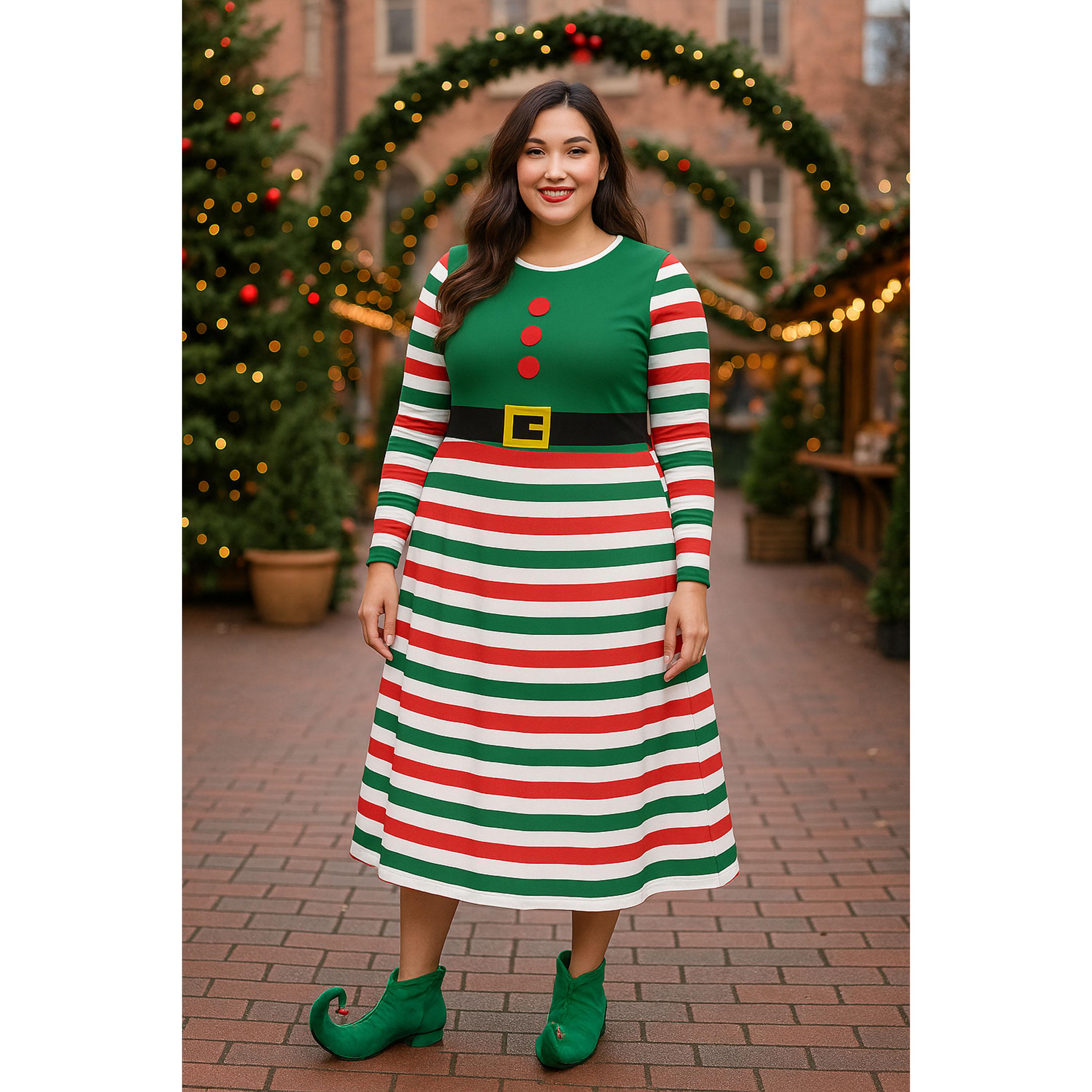 ladies christmas tree dress Just So You Emerald Green Christmas Tree Babydoll Dress – Shop the Mint main image 0