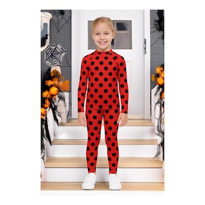 Ladybug Costume Kid's Red Black Polka dot Leggings T-Shirt Activewear Cosplay Halloween Swim Shirt UPF50+ Children's Gymnastics Dance Gift