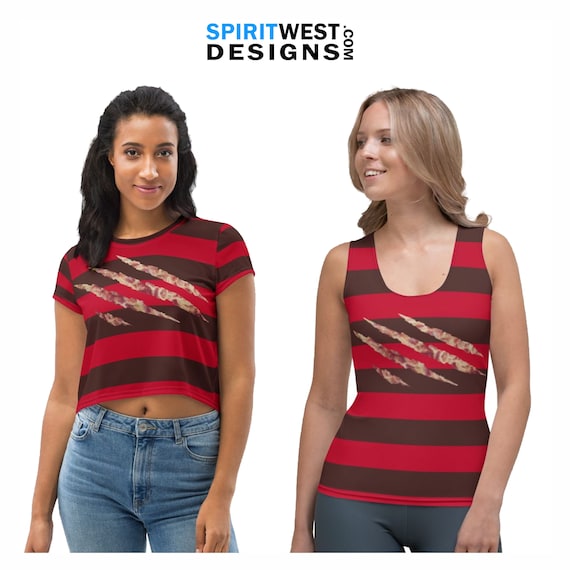 Freddy Krueger Costume Nightmare Serial Killer Horror Halloween Cosplay  Activewear Dance Running Long Sleeve Rashguard Crop Tank Top T-shirt - Etsy