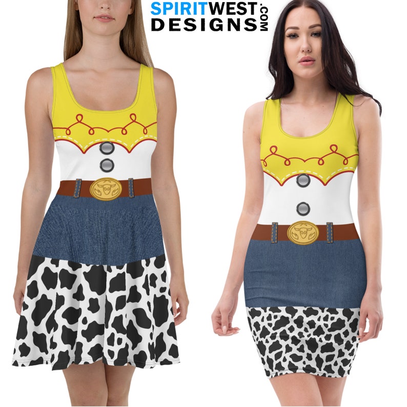 Jessie Costume | Toy Story Costume Skater Dress or Fitted Dress | Woman's Cosplay Halloween Costume | Cowgirl Costume | Woman's Costume