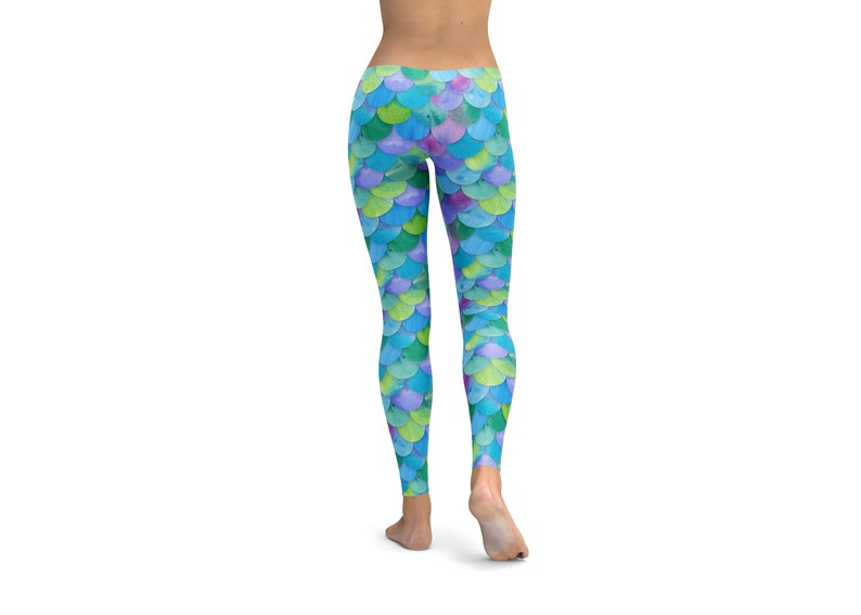 Toddler Kids Mens Plus Size Cosplay Dance Ariel Halloween Running Costume 5183 Yoga Pants Capris Shorts Dragon Scale Mermaid Leggings