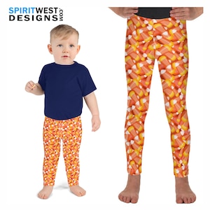 Kids Toddler Halloween Leggings Candy Corn Women&#39;s Plus Size Cosplay Dance Rave Running Costume High Waist Bike Shorts Yoga Capris Pants