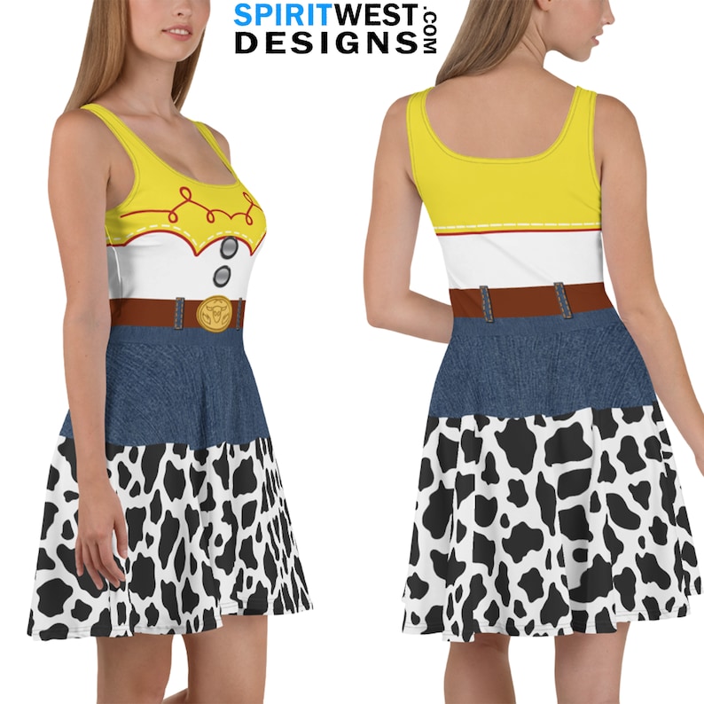 Jessie Costume | Toy Story Costume Skater Dress or Fitted Dress | Woman's Cosplay Halloween Costume | Cowgirl Costume | Woman's Costume