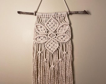 Hecho a mano Macrame flor pared colgante