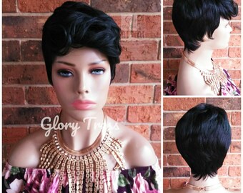 On Sale Short Razor Cut Full Wig Pixie Cut Hairstyle 100 Etsy