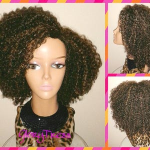 ON SALE // Kinky Curly Wig, Short Curly Half Wig, Big Natural Afro Wig, African American Wig // TRUST