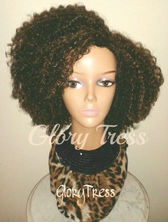 Natural looking top curly half wigs