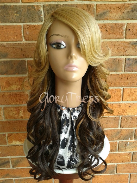 CLEARANCE // Long & Curly Fullcap Wig, Ombre Golden Blonde Wig, Side Swoop  Bangs // HEAVEN (free Shipping) - Etsy