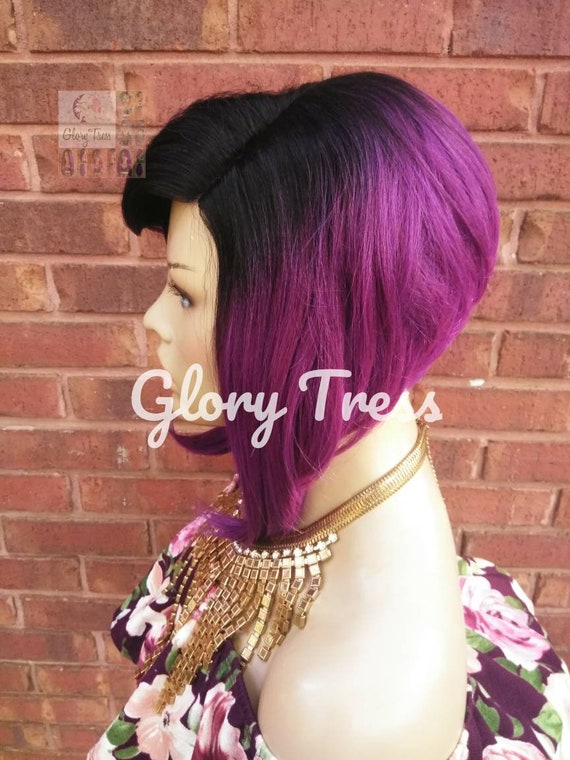Purple Bob Wig Wig Ombre Purple Bob Wig Wigs Glory Tress Straight Wig READY To SHIP SAVED