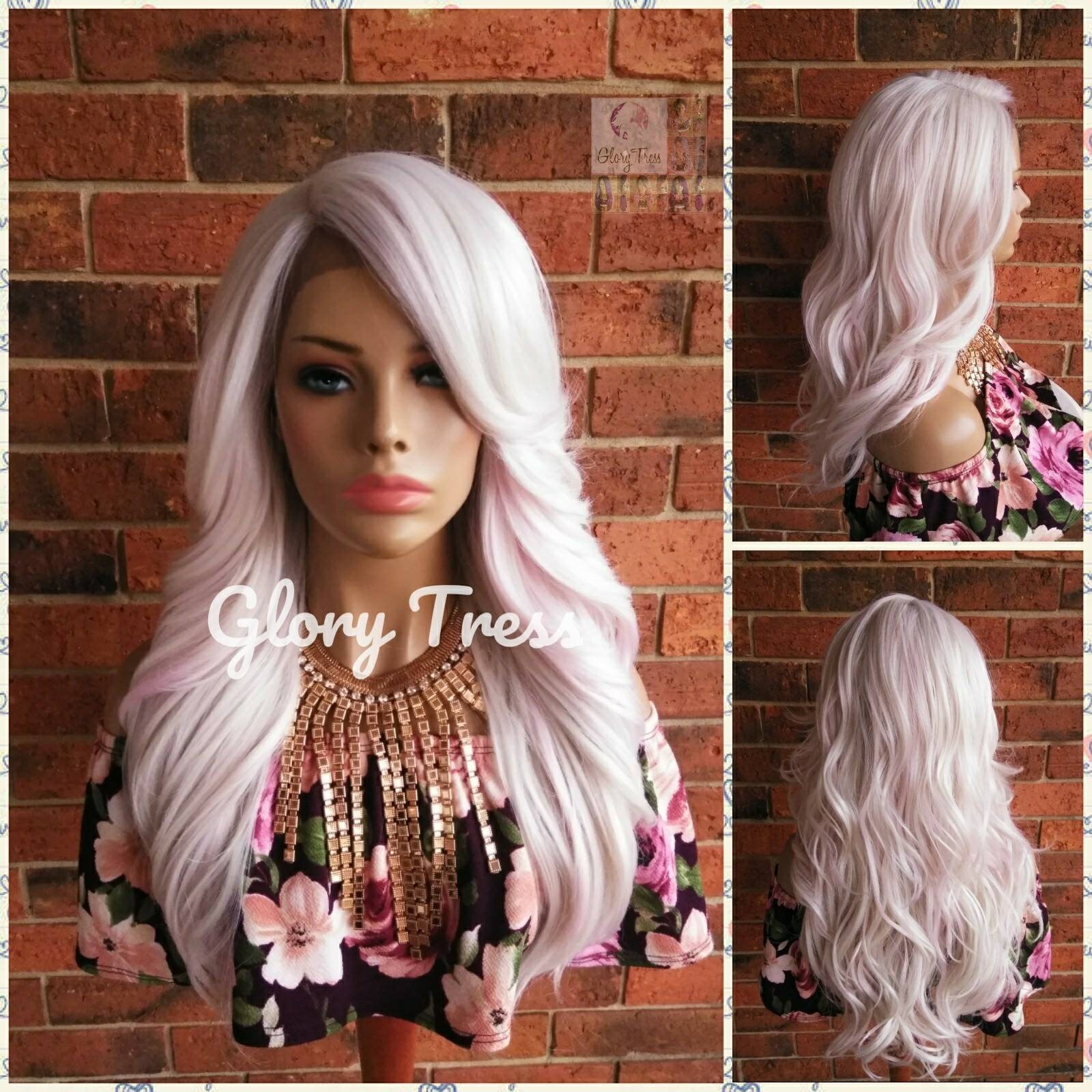 ✨KORI 24” PINK & WHITE OMBRÉ CURLY LACE FRONT WIG Amazon.com : BLUPLE 613# Blonde Ombre Pink Purple Lace Front  main image 2