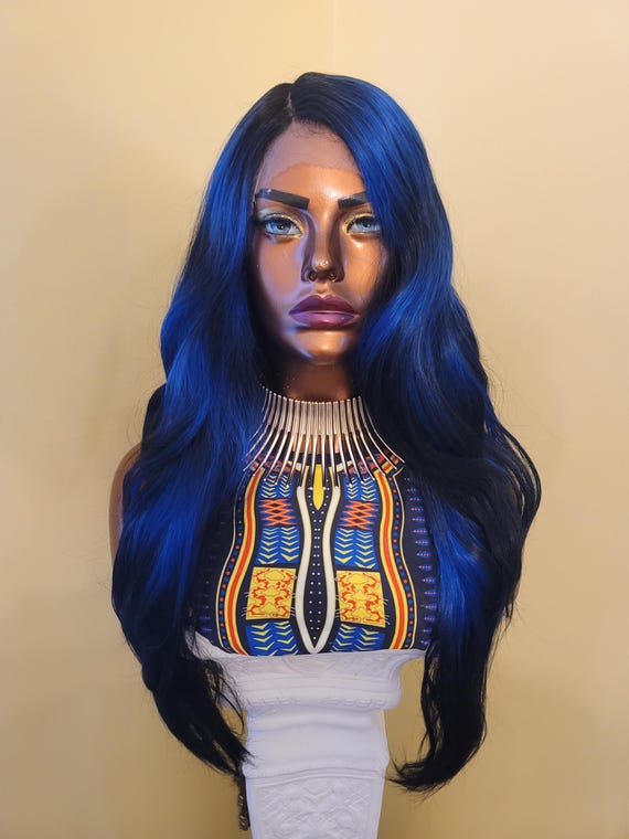 Ombre Blue Beauty Lace Front Wig 13x 4 Blue Ombre Human Hair Lace Frontal Wig | eBay main image 3