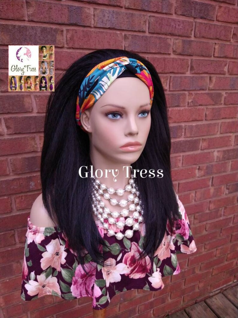 Headband Half Wig Yaki Straight Half Wig Beginner Friendly Etsy