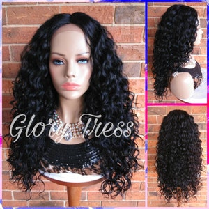 Long Beach Curly Lace Front Wig, Black Curly Wig, Big Curly Hairstyle //ZARA