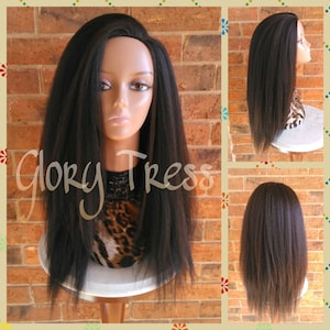 Half Wig, Kinky Straight Half Wig, Natural Yaki Straight Wig, Glory Tress, African American Wig, ON SALE  // SECURE