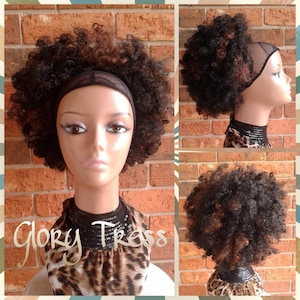 ON SALE // Kinky Curly Afro Drawstring Ponytail, Ombre Ponytail Extensions, African American Hairstyle // ROSE